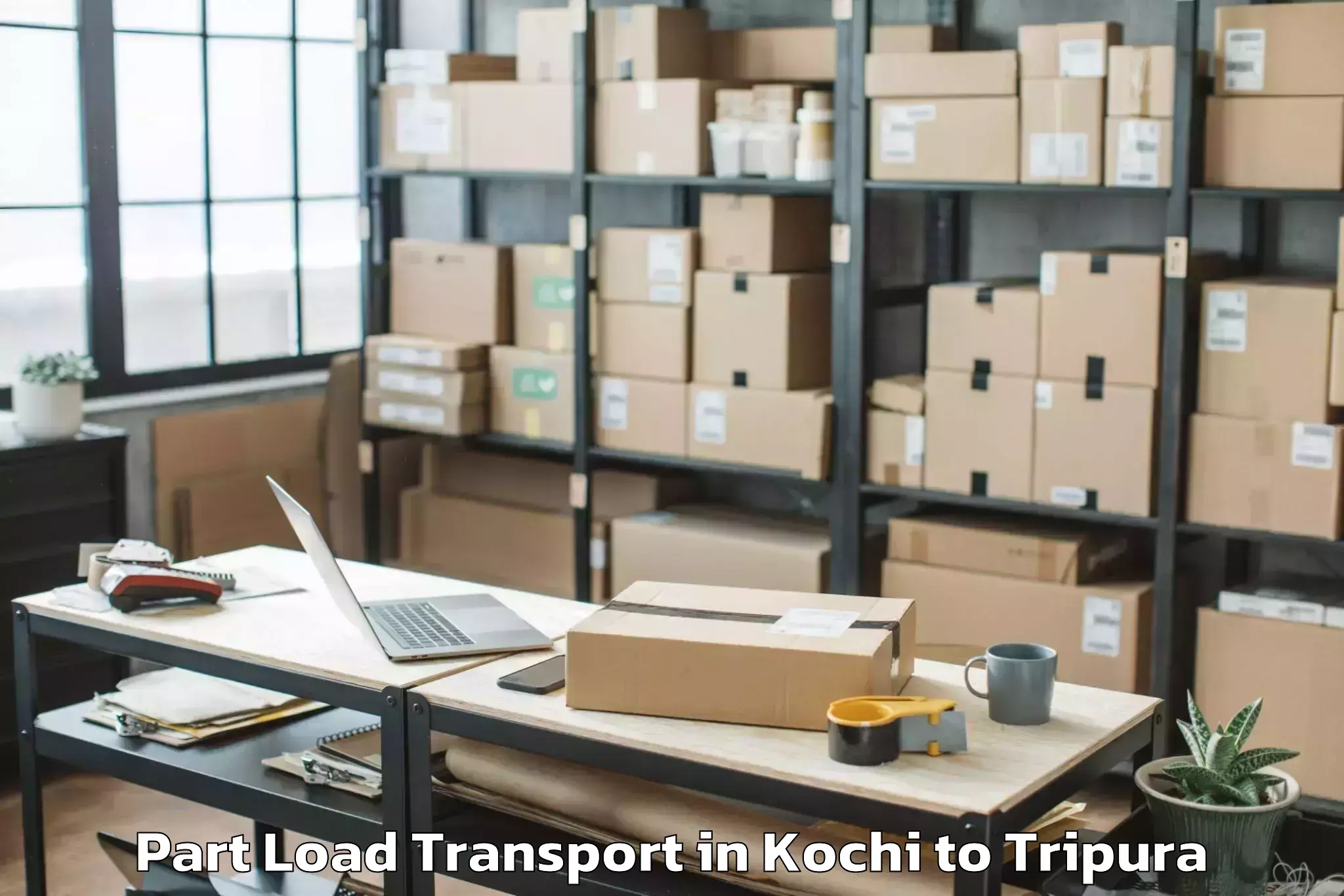 Top Kochi to Kumarghat Part Load Transport Available